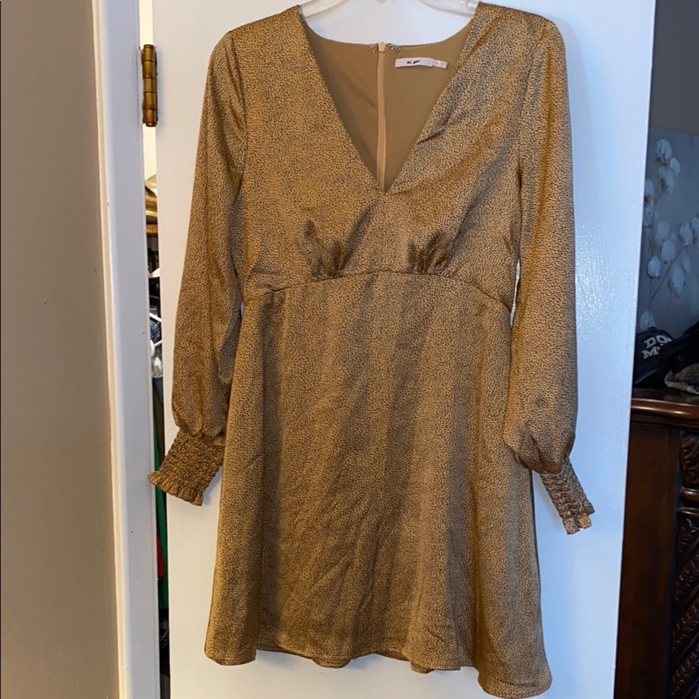 Miami Gold Long Sleeve Dress